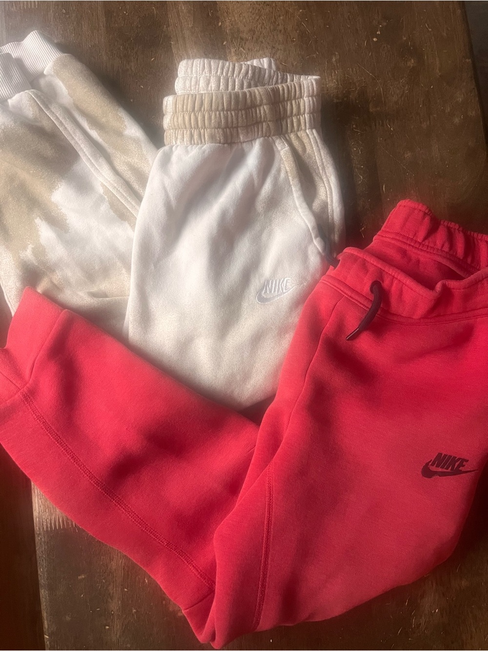 Nike Kids Joggers in Cream and Red